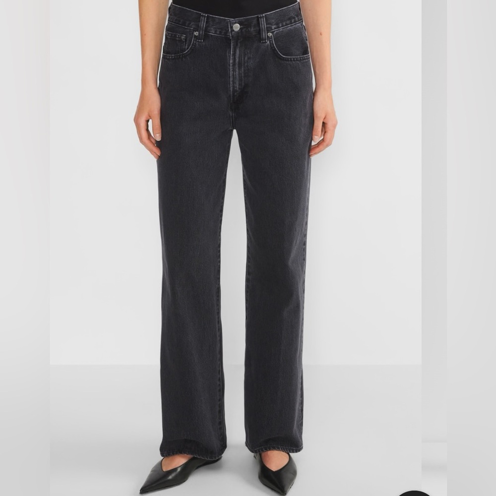 Aritzia Black Straight-Leg Jeans